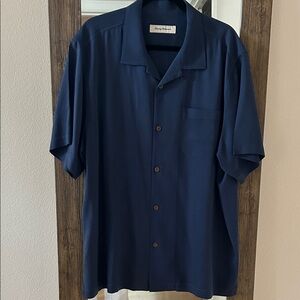 Tommy Bahama Deep Navy Short-Sleeve Button-Front Camp Shirt